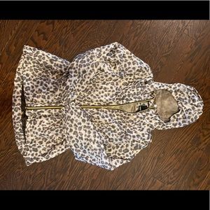Leopard Windbreaker with Cinched Waist